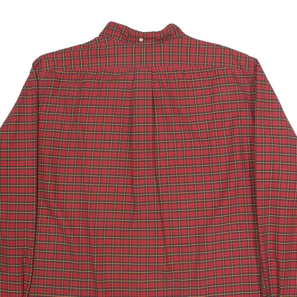 RALPH LAUREN Mens Red & Green Check Shirt XL Classic Button Down Collar Cotton