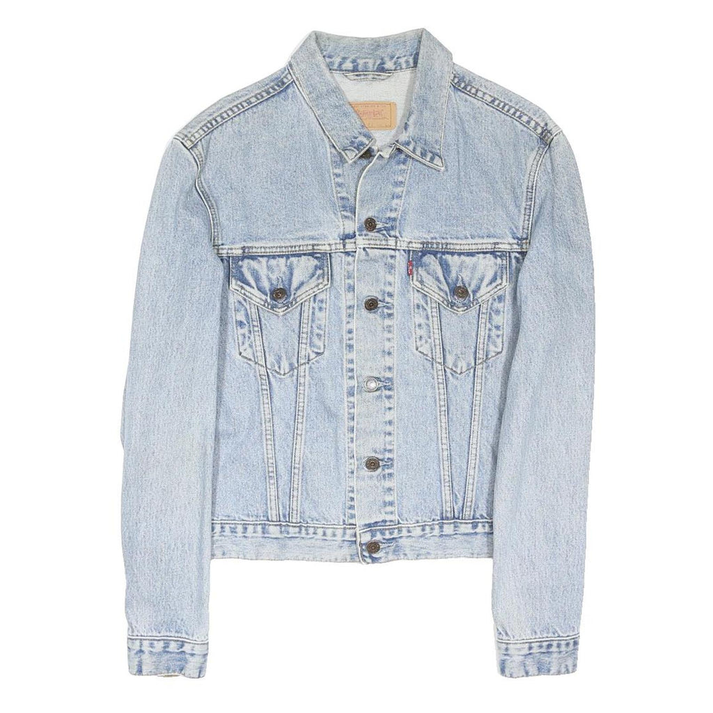LEVI'S Womens Blue Coach Jacket L Cotton Blend Woven Plain Button Closure