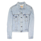 LEVI'S Womens Blue Coach Jacket L Cotton Blend Woven Plain Button Closure