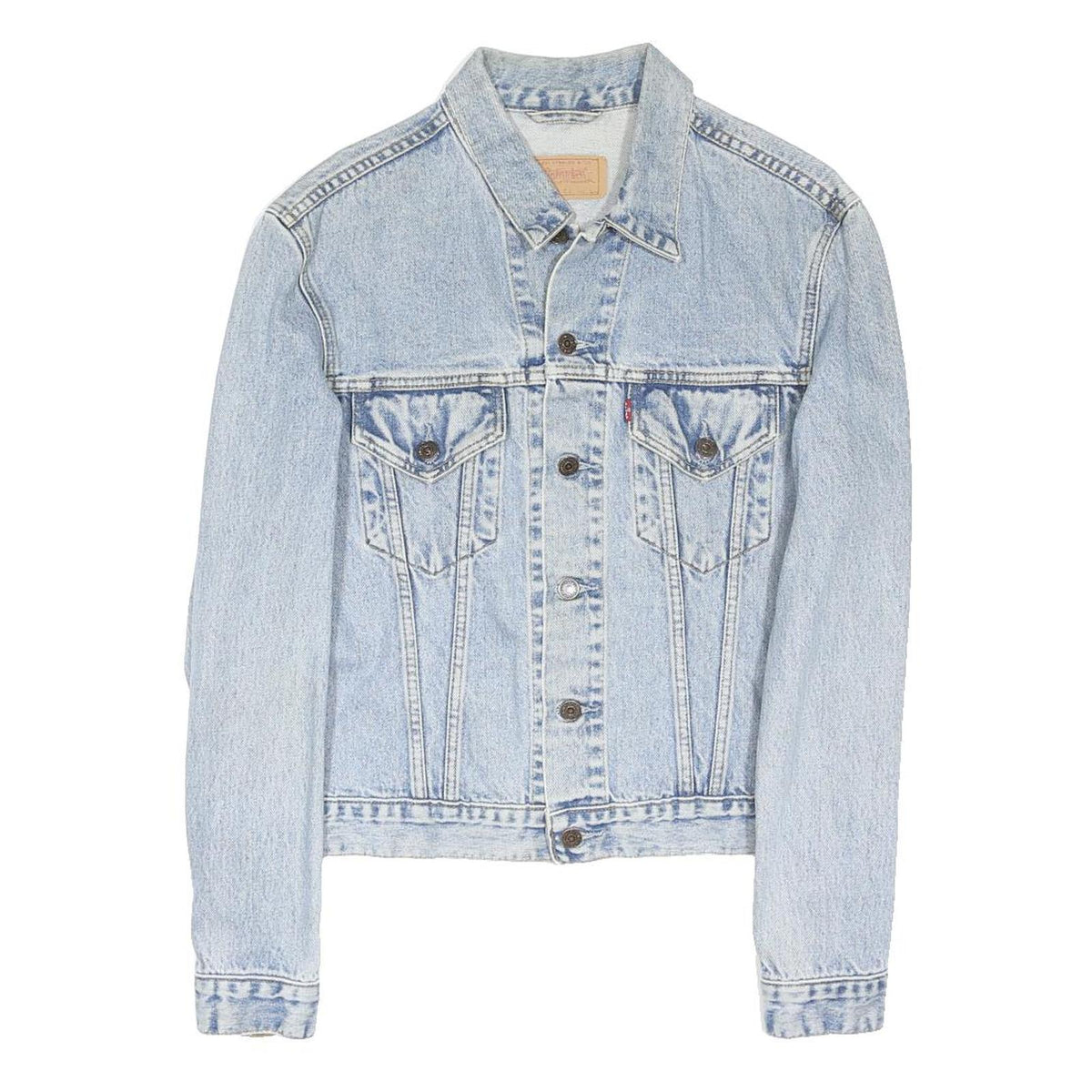 LEVI'S Womens Blue Coach Jacket L Cotton Blend Woven Plain Button Closure