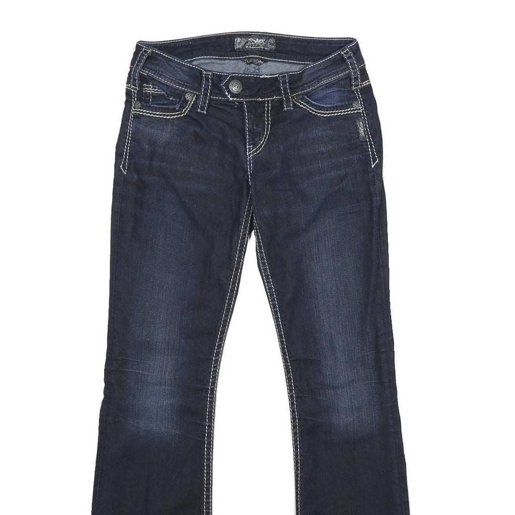 SILVER JEANS CO Womens Blue Relaxed Bootcut Denim Medium W27 L31 Stylish