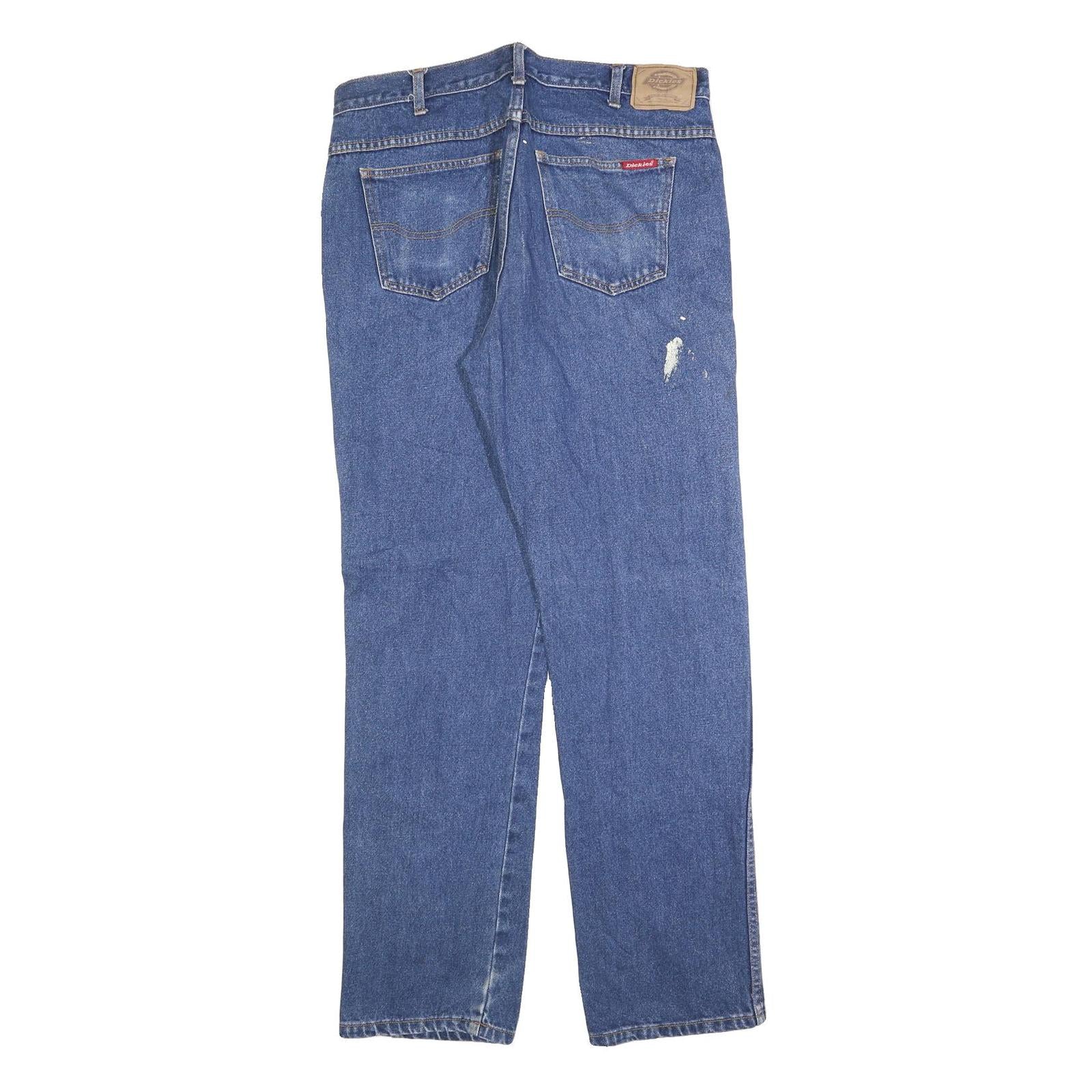 DICKIES Mens Jeans Blue Relaxed Straight Denim Medium W36 L34 Workwear Durable