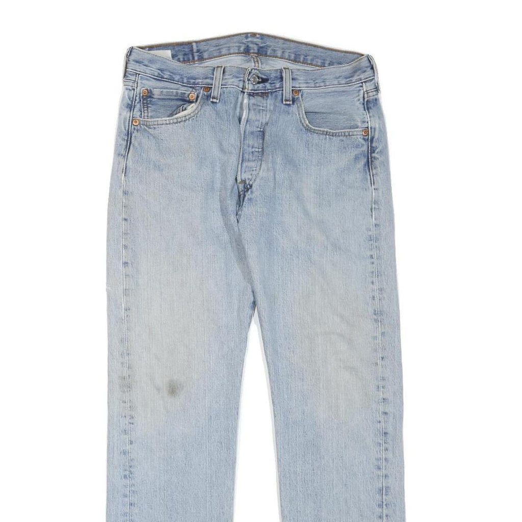 LEVI'S 501 Mens Jeans Blue Regular Straight Denim Light W31 L32 Classic Fit Zip
