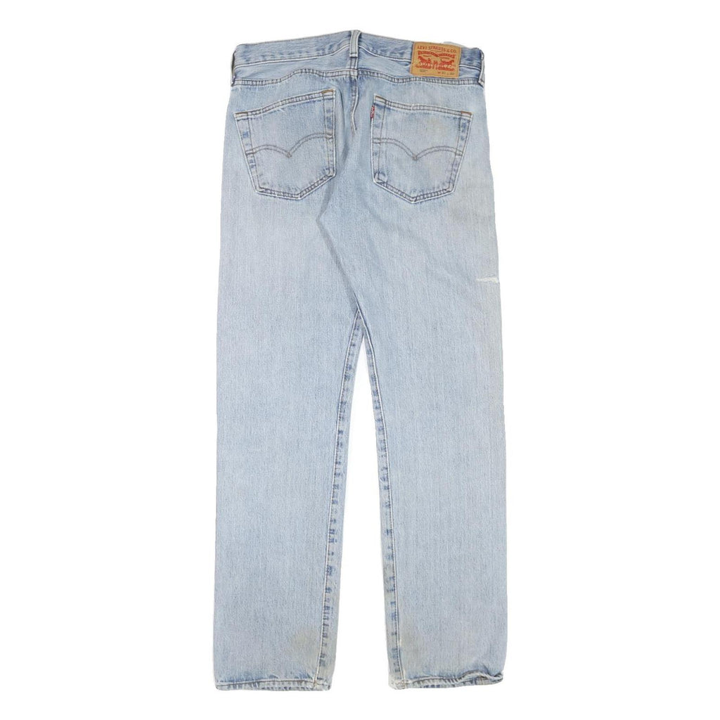 LEVI'S 501 Mens Jeans Blue Regular Straight Denim Light W31 L32 Classic Fit Zip