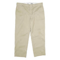 DICKIES Mens Classic Beige Polyester Blend Trousers W40 L30 Workwear Straight