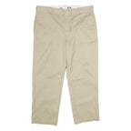 DICKIES Mens Classic Beige Polyester Blend Trousers W40 L30 Workwear Straight