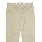 DICKIES Mens Classic Beige Polyester Blend Trousers W40 L30 Workwear Straight