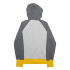 REEBOK Womens Grey & Yellow Full Zip Hoodie M Cotton Blend Casual Sportswear