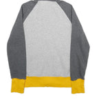 REEBOK Womens Grey & Yellow Full Zip Hoodie M Cotton Blend Casual Sportswear