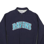 DELONG Mens Navy & Grey Ravens Jacket L Polyester Blend Zip Bomber Teamwear