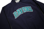 DELONG Mens Navy & Grey Ravens Jacket L Polyester Blend Zip Bomber Teamwear