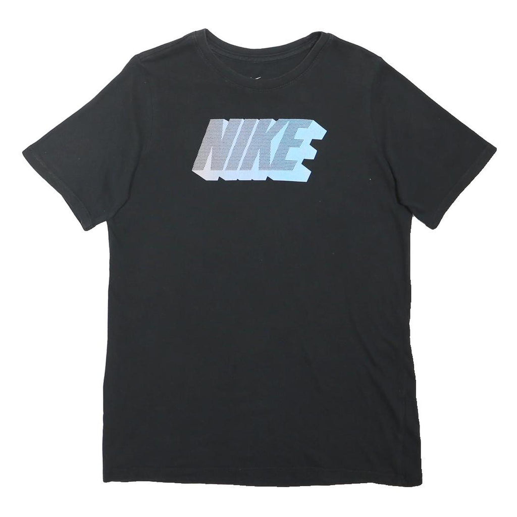 NIKE Boys Black Blue Graphic T-Shirt XL Short Sleeve Crew Neck Sportswear