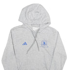 ADIDAS Womens Grey Boston Marathon Pullover Hoodie S Cotton Blend Lightweight