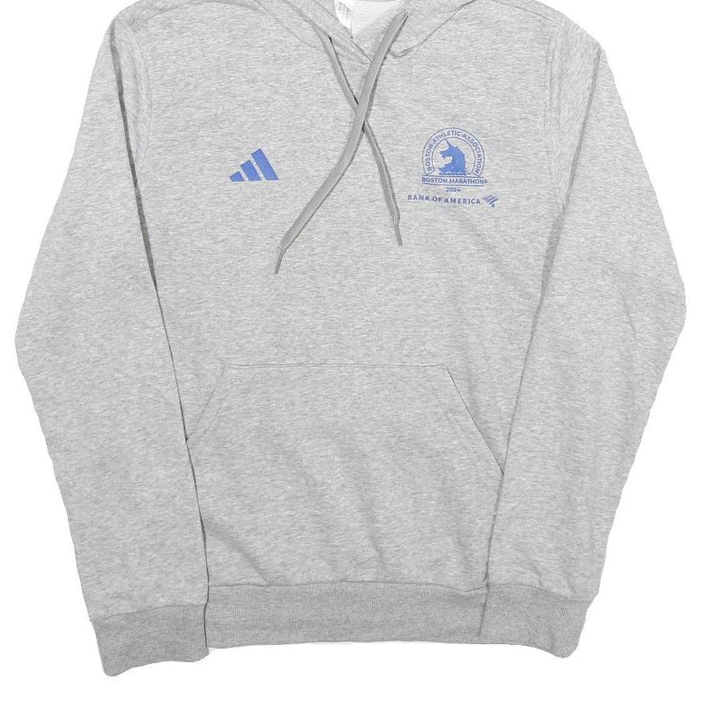 ADIDAS Womens Grey Boston Marathon Pullover Hoodie S Cotton Blend Lightweight
