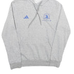 ADIDAS Womens Grey Boston Marathon Pullover Hoodie S Cotton Blend Lightweight