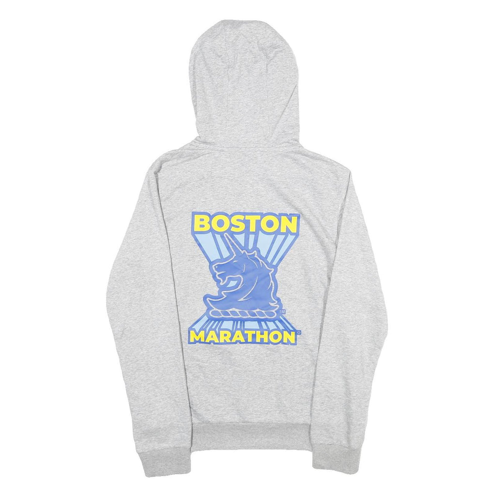 ADIDAS Womens Grey Boston Marathon Pullover Hoodie S Cotton Blend Lightweight