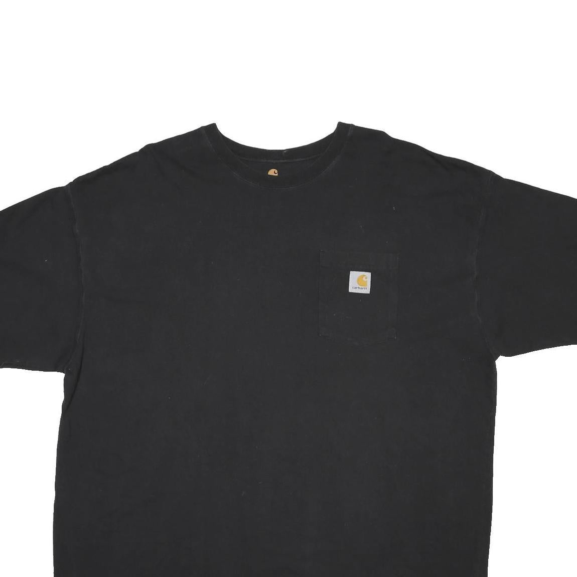 CARHARTT Mens Black Pocket T-Shirt 2XL Short Sleeve Crew Neck Workwear Casual