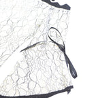 HEART JDE Womens Black & White Lace Off Shoulder Top 3/4 Sleeve Round Neck L