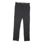 DICKIES Mens Cotton Blend Black Slim Skinny Trousers W32 L34 Workwear Casual