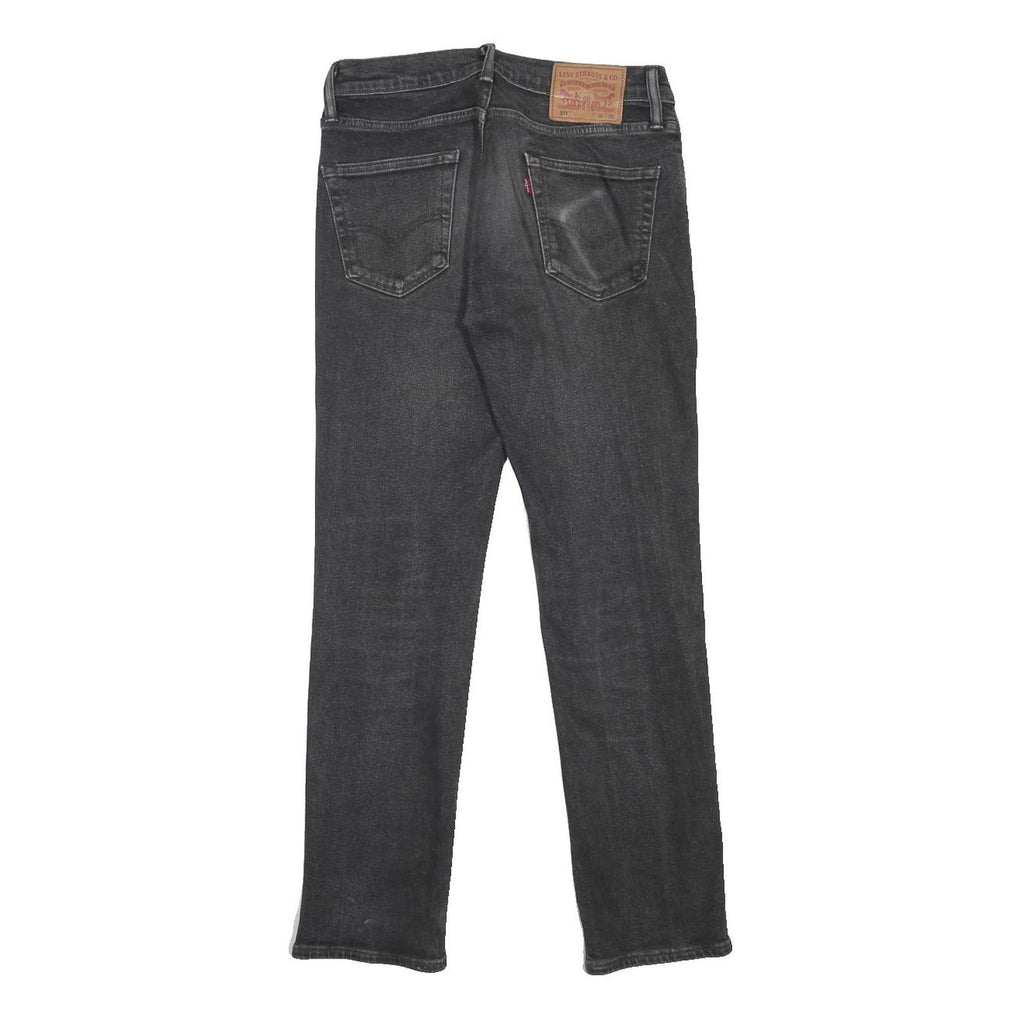LEVI'S 511 Slim Mens Jeans Black Slim Skinny Denim Medium W30 L30 Zip