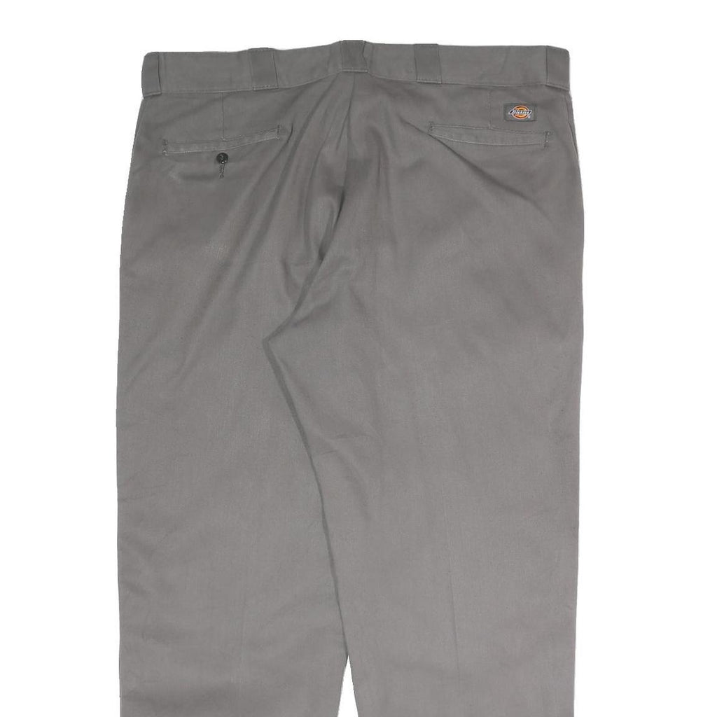 DICKIES Mens Cotton Blend Grey Regular Fit Straight Leg Trousers W40 L29