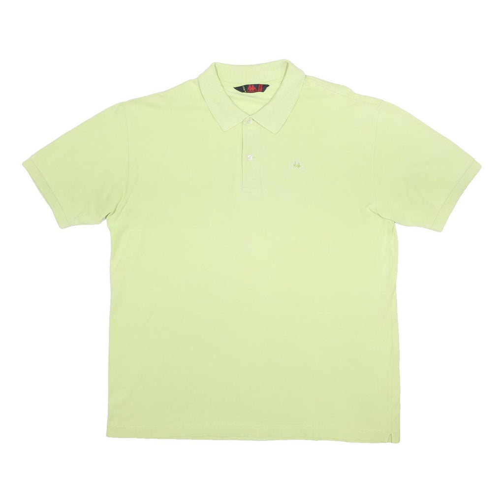KAPPA Mens Light Green Polo Shirt Short Sleeve Cotton 2XL Basic Casual