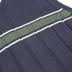 TOMMY HILFIGER Mens Navy & Green Patterned Cotton Jumper V-Neck Basic Knit XL