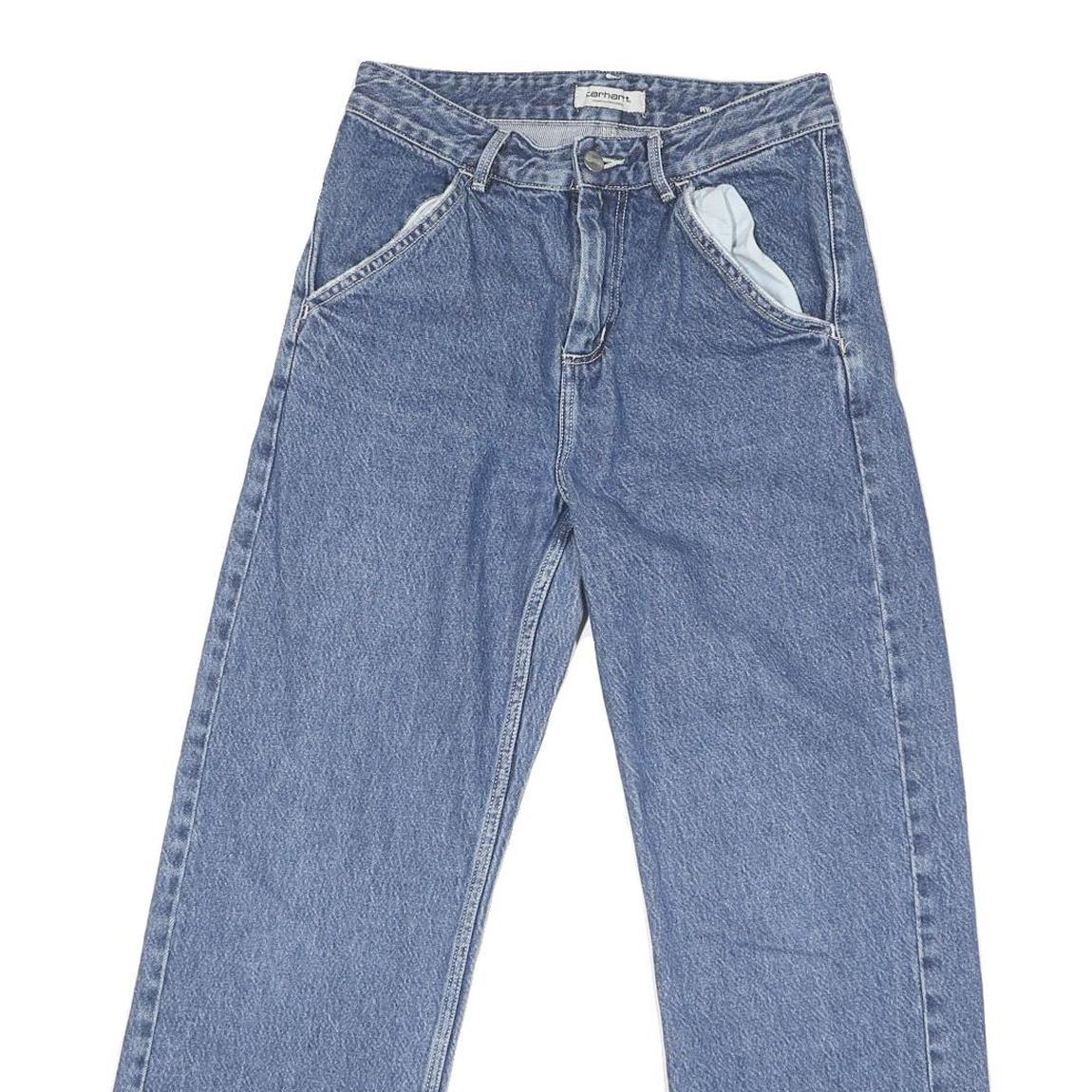 CARHARTT Mens Loose Blue Denim Light W27 L27 Workwear Zip Jeans