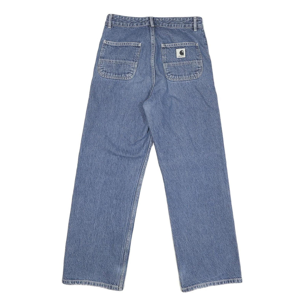 CARHARTT Mens Loose Blue Denim Light W27 L27 Workwear Zip Jeans