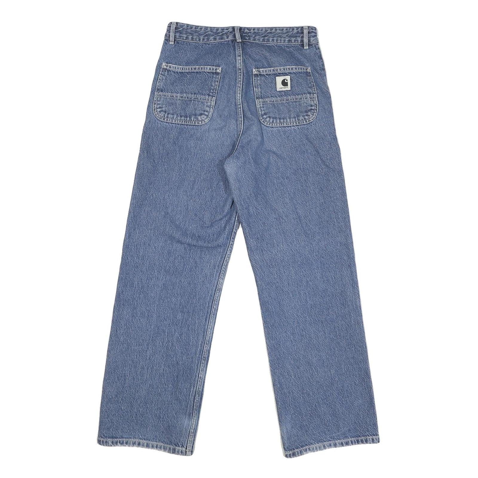 CARHARTT Mens Loose Blue Denim Light W27 L27 Workwear Zip Jeans