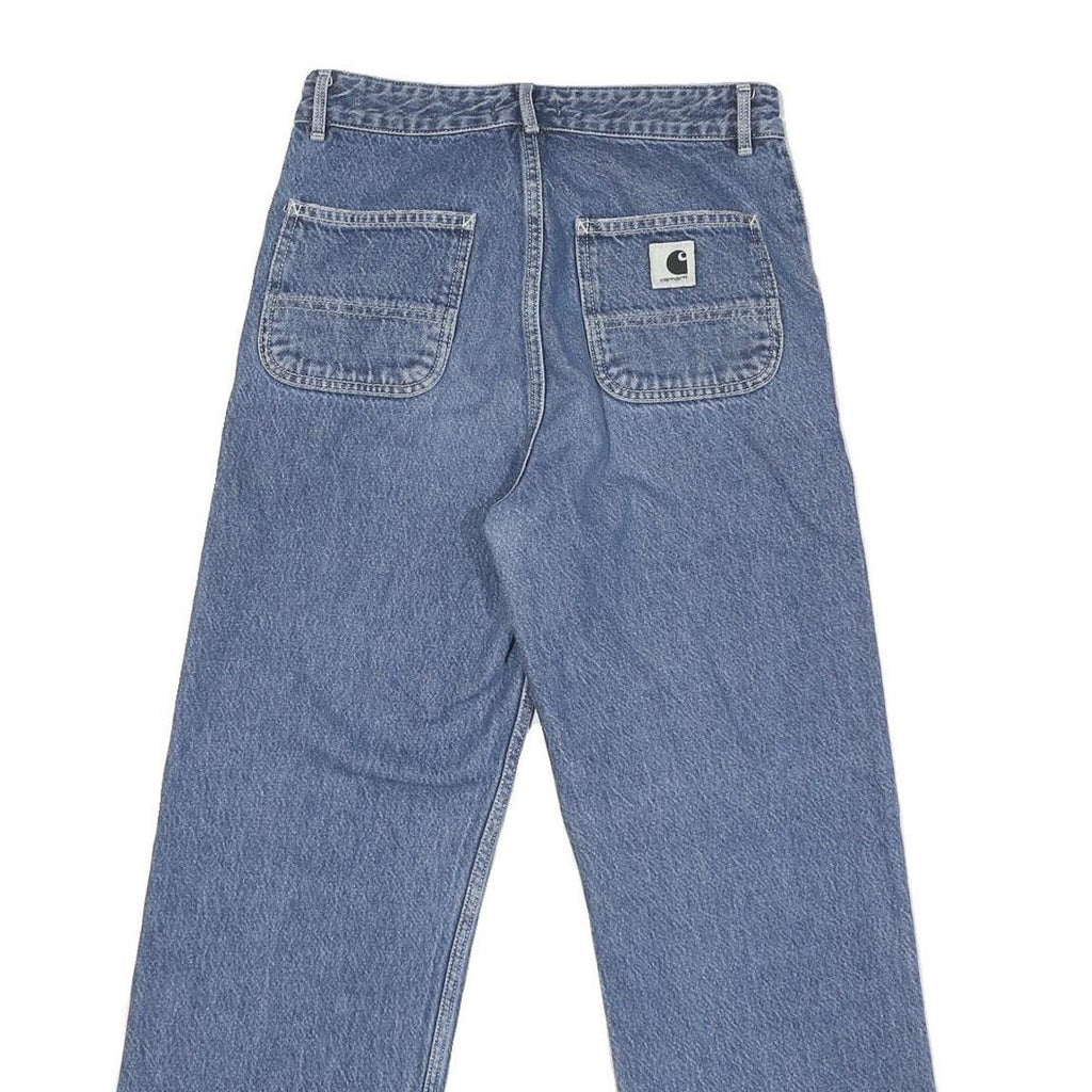 CARHARTT Mens Loose Blue Denim Light W27 L27 Workwear Zip Jeans