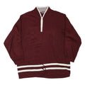 SPORTING Mens Maroon Collared L Quarter Zip Sweatshirt With White Stripes