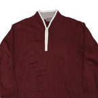 SPORTING Mens Maroon Collared L Quarter Zip Sweatshirt With White Stripes