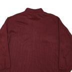 SPORTING Mens Maroon Collared L Quarter Zip Sweatshirt With White Stripes