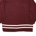 SPORTING Mens Maroon Collared L Quarter Zip Sweatshirt With White Stripes