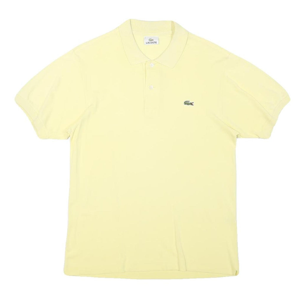LACOSTE Mens Yellow Cotton Blend Short Sleeve Plain S Polo Shirt Classic Fit