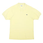 LACOSTE Mens Yellow Cotton Blend Short Sleeve Plain S Polo Shirt Classic Fit