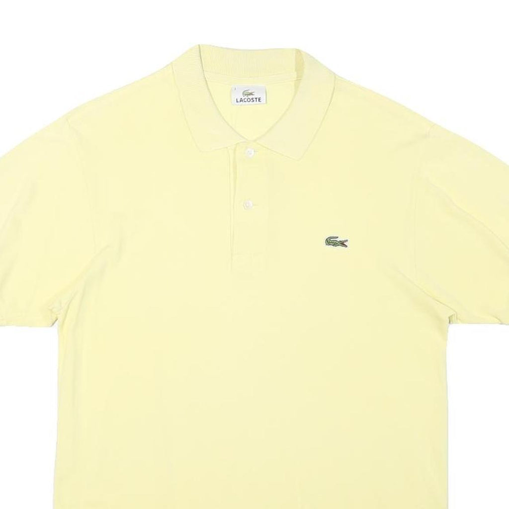 LACOSTE Mens Yellow Cotton Blend Short Sleeve Plain S Polo Shirt Classic Fit