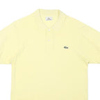 LACOSTE Mens Yellow Cotton Blend Short Sleeve Plain S Polo Shirt Classic Fit