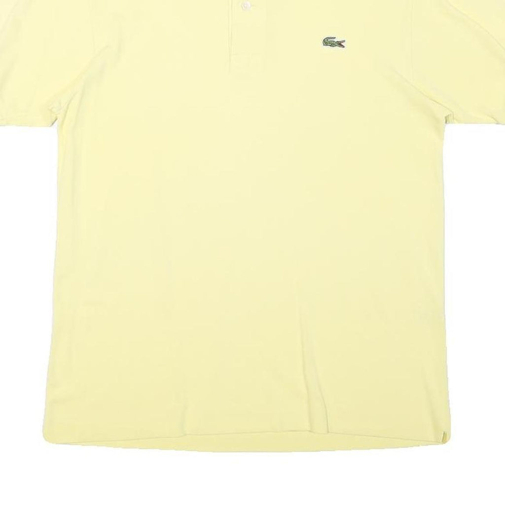 LACOSTE Mens Yellow Cotton Blend Short Sleeve Plain S Polo Shirt Classic Fit