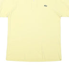 LACOSTE Mens Yellow Cotton Blend Short Sleeve Plain S Polo Shirt Classic Fit