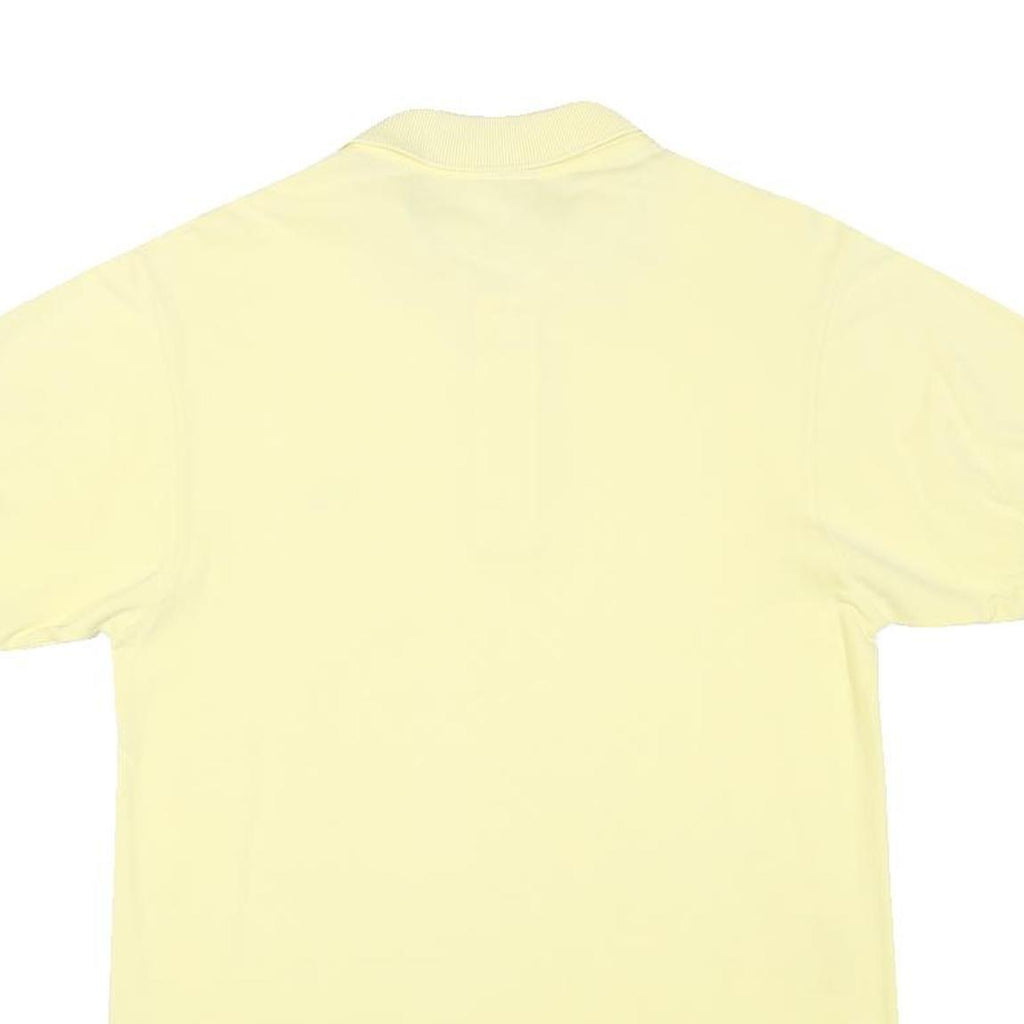 LACOSTE Mens Yellow Cotton Blend Short Sleeve Plain S Polo Shirt Classic Fit