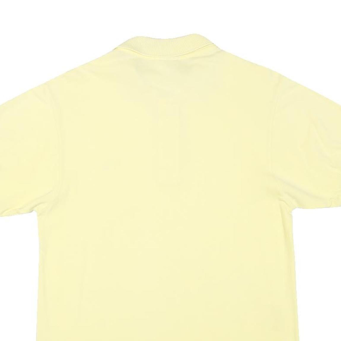 LACOSTE Mens Yellow Cotton Blend Short Sleeve Plain S Polo Shirt Classic Fit