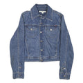 TOMMY HILFIGER Womens Blue Denim Jacket M Cotton Blend Button Classic Fit