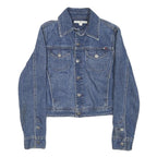 TOMMY HILFIGER Womens Blue Denim Jacket M Cotton Blend Button Classic Fit