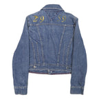 TOMMY HILFIGER Womens Blue Denim Jacket M Cotton Blend Button Classic Fit