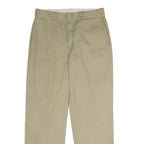DICKIES Mens Regular Fit Beige Polyester Blend Trousers W34 L32 Workwear Zip