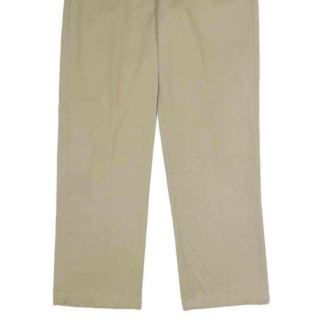 DICKIES Mens Regular Fit Beige Polyester Blend Trousers W34 L32 Workwear Zip