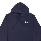 UNDER ARMOUR Mens Navy Blue Hoodie L Cotton Blend Pullover Casual Sportswear