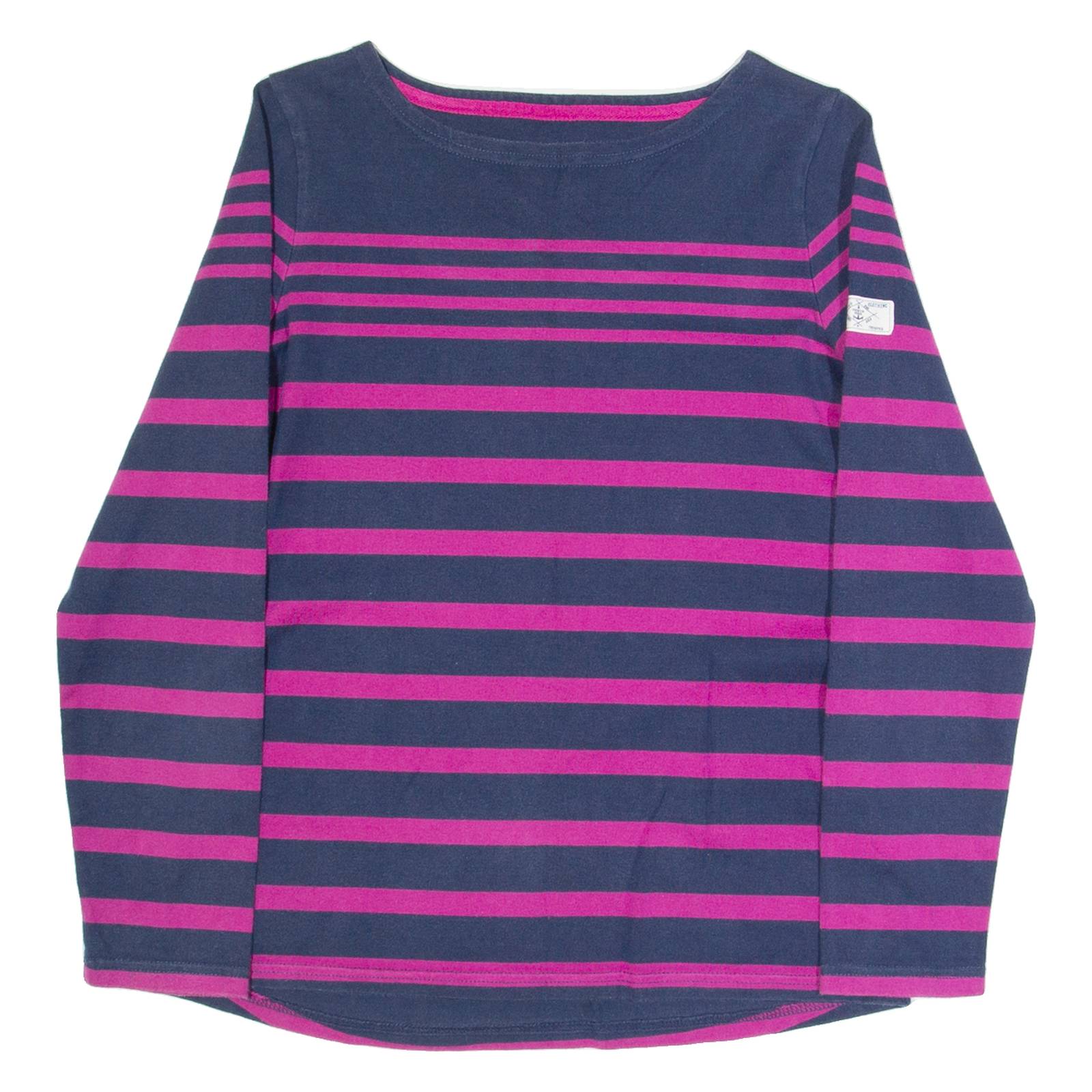 JOULES Womens Patterned Jumper Purple Striped Tight Knit UK 8